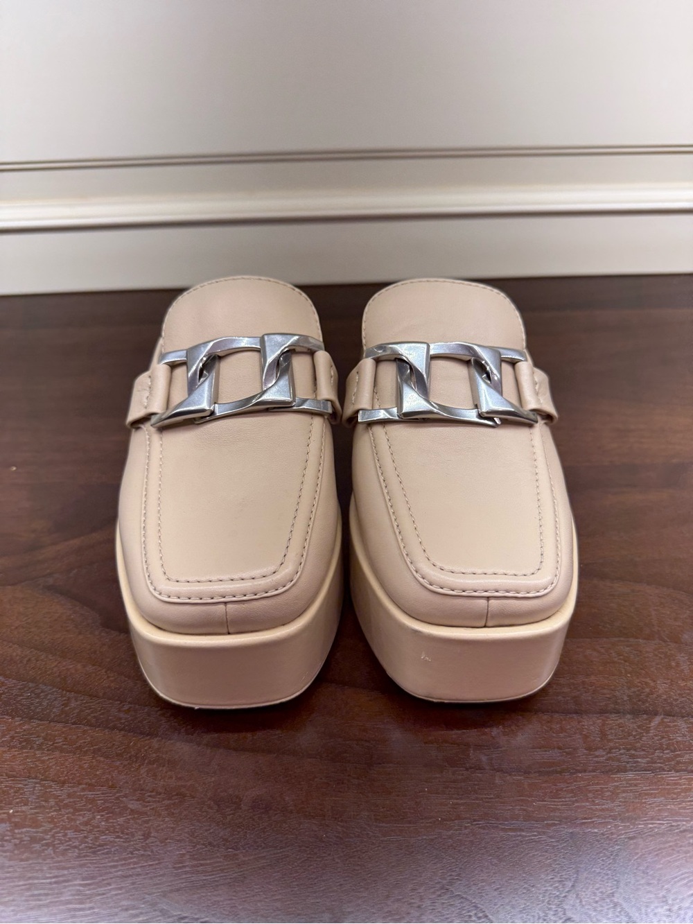 Women’s Beige Rag & Bone Logan Platform Slide Loafers